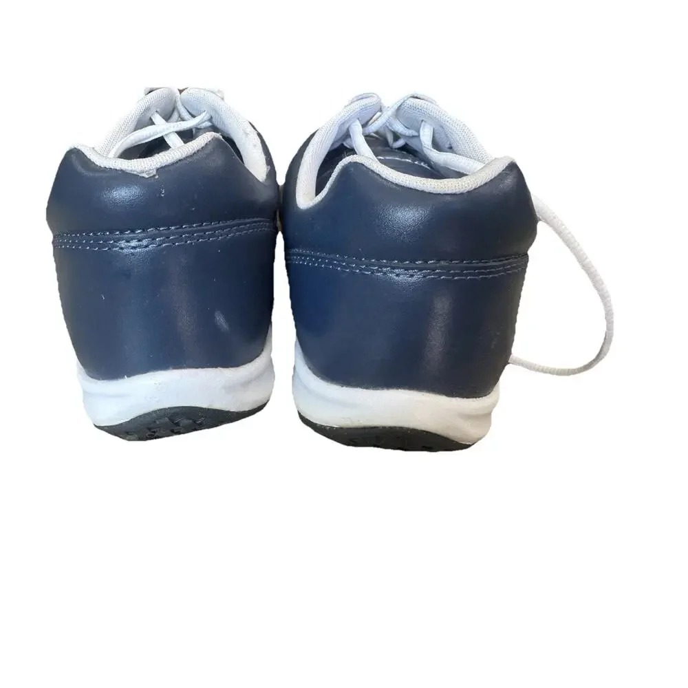 Propet FLAIR Navy blue comfort Leather Walking Shoes 9.5 EE Wide Healthcare